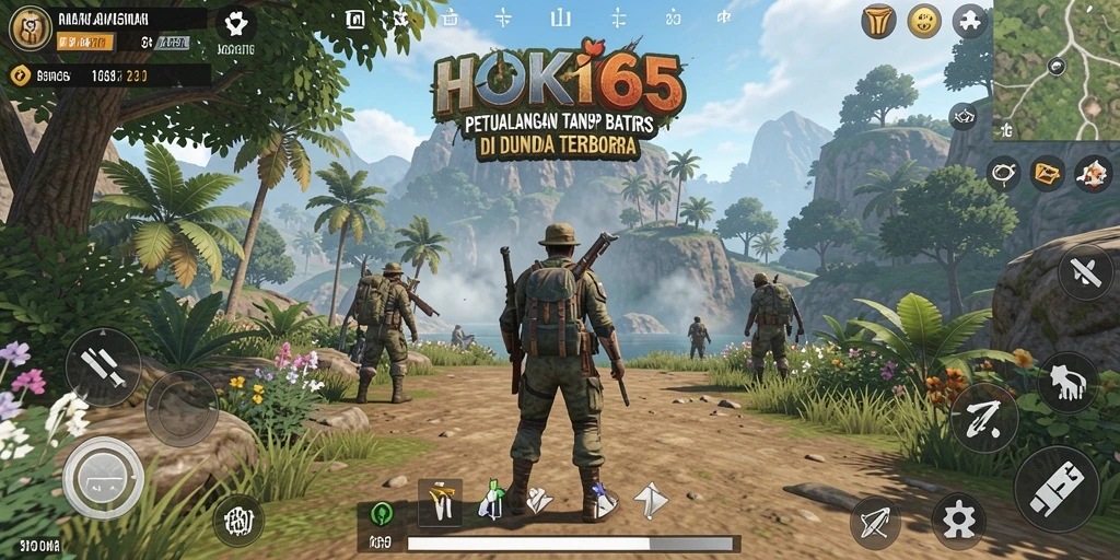 Screenshot HOKI65 menunjukkan petualangan seru di dunia terbuka yang luas.