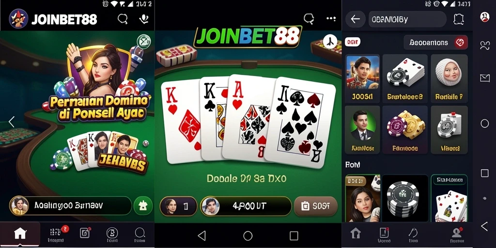 Tampilan gameplay seru dari aplikasi JOINBET88 Domino.