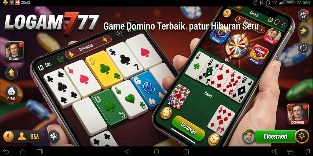 Tampilan gameplay seru LOGAM777 saat bermain Domino.