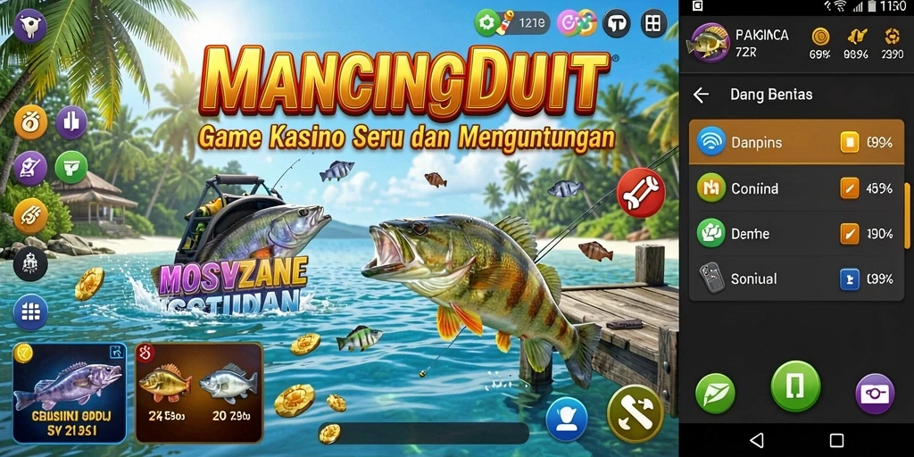 Tampilan gameplay MANCINGDUIT yang menarik dan penuh warna.