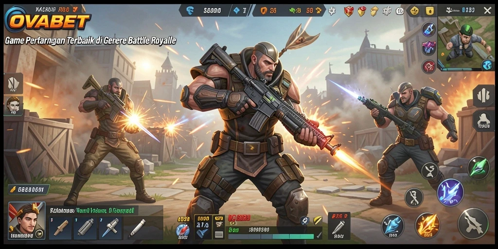 Tangkapan layar OVABET yang menunjukkan aksi pertandingan Battle Royale.