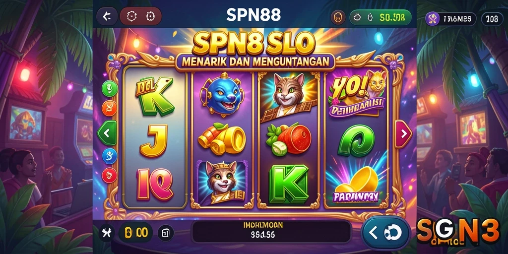 Tampilan gameplay SPN88 dengan berbagai tema slot yang menarik.