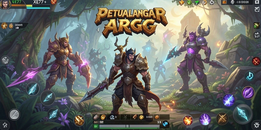Tampilan gameplay menegangkan dalam dunia petualangan ARPG XE77.